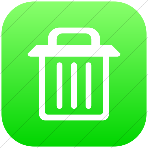 Flat Rounded Square White On Ios Neon Green Gradient