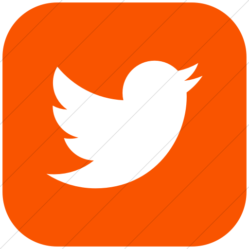 Flat Rounded Square White On Orange Social Media