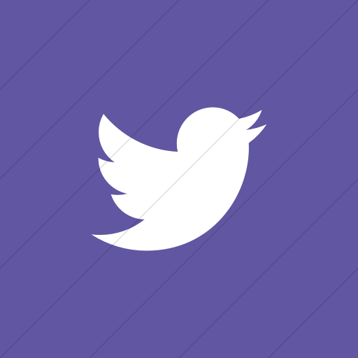 Flat Square White On Purple Social Media Twitter Icon