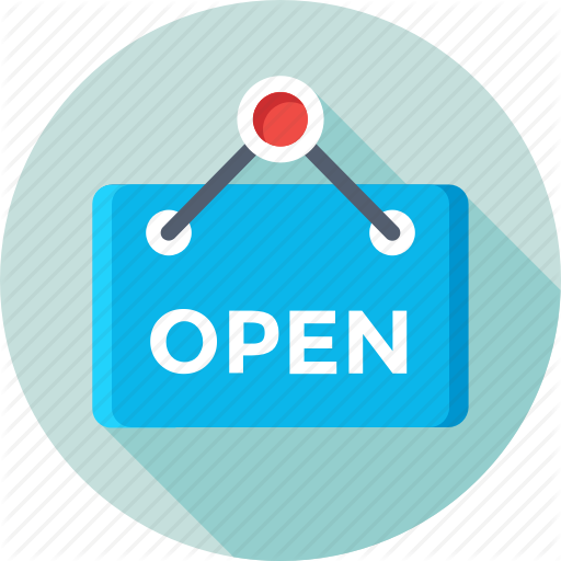 Open, Shop Sign, Signboard, Store Sign, We Are Open Icon