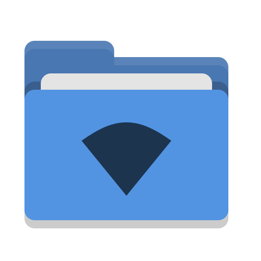 Folder, Blue, Wifi Icon Free Of Papirus Places