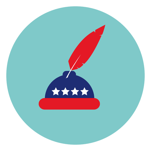 Feather Inkpot Round Icon