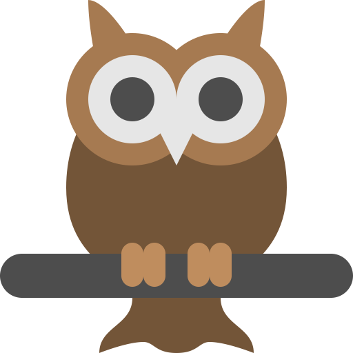 Owl, Big, Vision, Bird, Eyes, Night, Wild Icon