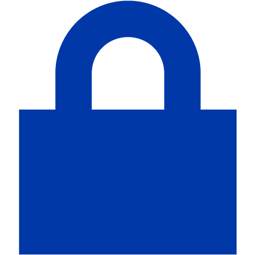 Royal Azure Blue Lock Icon