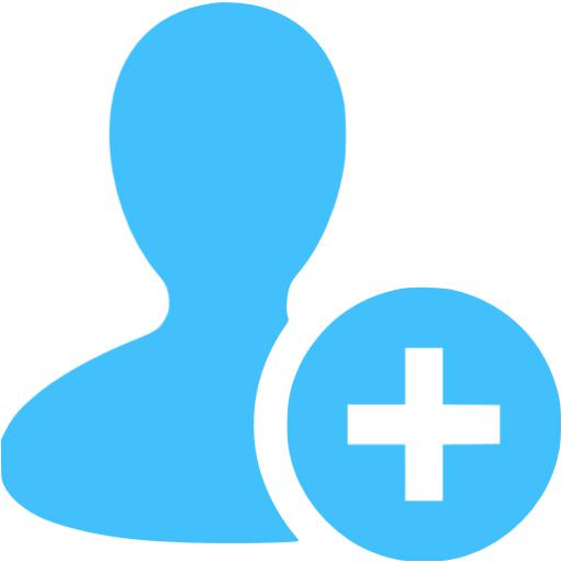Caribbean Blue Add User Icon