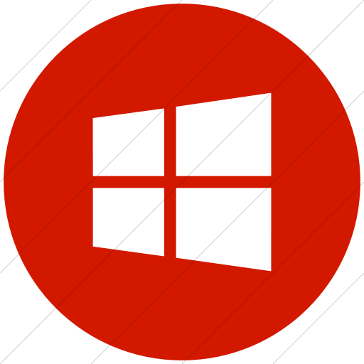 Flat Circle White On Red Social Media Icon