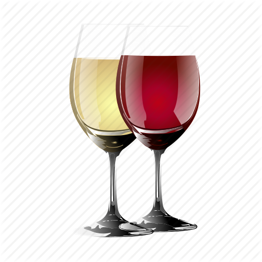 And, Red, White, Wine Icon