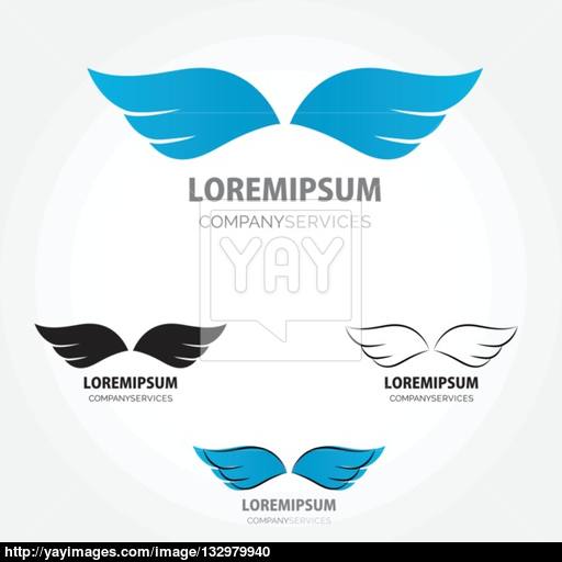 Abstract Simple Wings Logo Vector Logo Icon Vector