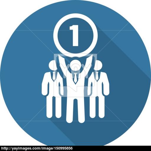 Winner Icon Business Concept Flat Design Vector