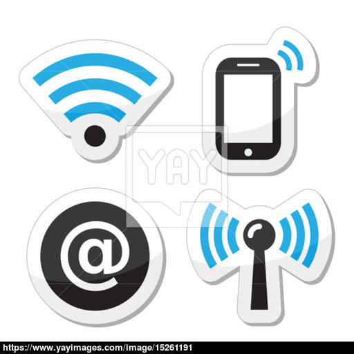Wifi Network, Internet Zone Icons Set Vector