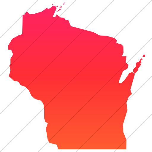 Simple Ios Orange Gradient Us States Wisconsn