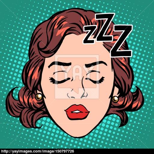 Emoji Icon Woman Face Sleep Vector