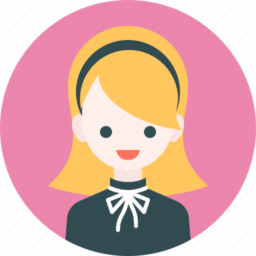 Avatar, Girl, Headband, Profile, Woman Icon
