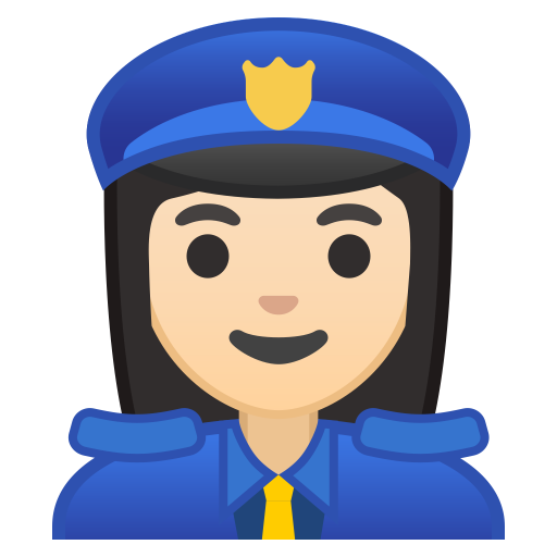 Woman Police Officer Light Skin Tone Icon Noto Emoji People