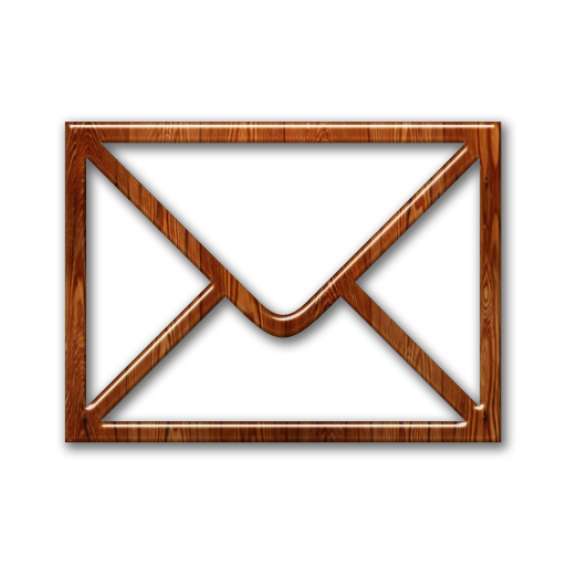 Envelope, Mail, Wood Icon