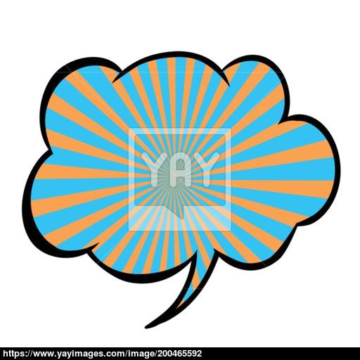 Bright Blank Vector Speech Bubble Colorful Icon Isolated On White