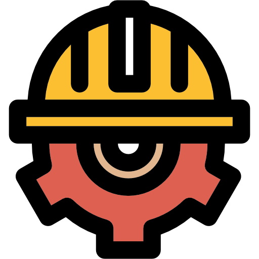 Helmet, Gear, Cogwheel, Construction, Worker Icon