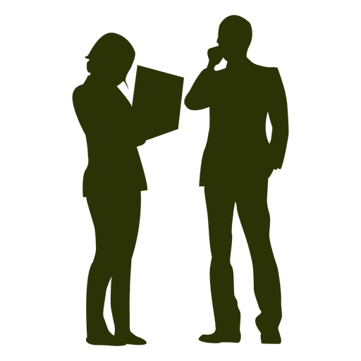 Businessman Woman Working Silhouette