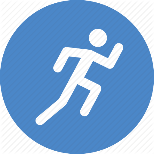 Blue, Circle, Exercise, Fitness, Run, Running, Workout Icon