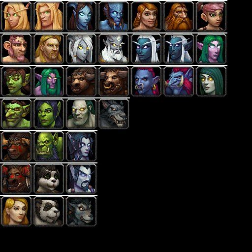 New Character Creation Icons Including Some Of The New Races