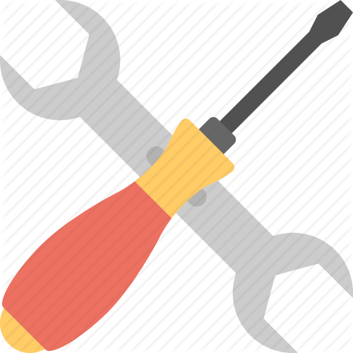 Setting Tool Flat Icon, Spanner With Screwdriver Icon