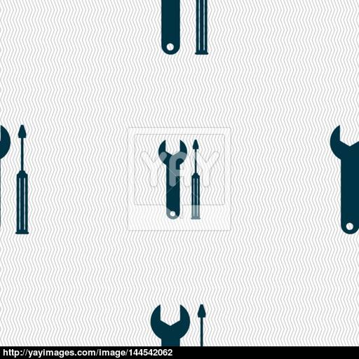 Repair Tool Sign Icon Service Symbol Screwdriver With Wrench
