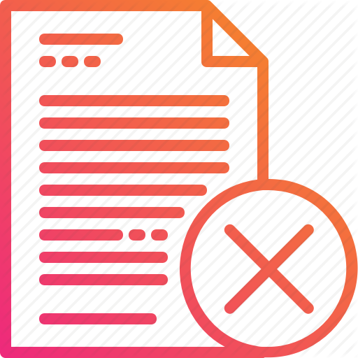 Delete, Document, Exit, File, Gradient, Paper, Wrong Icon