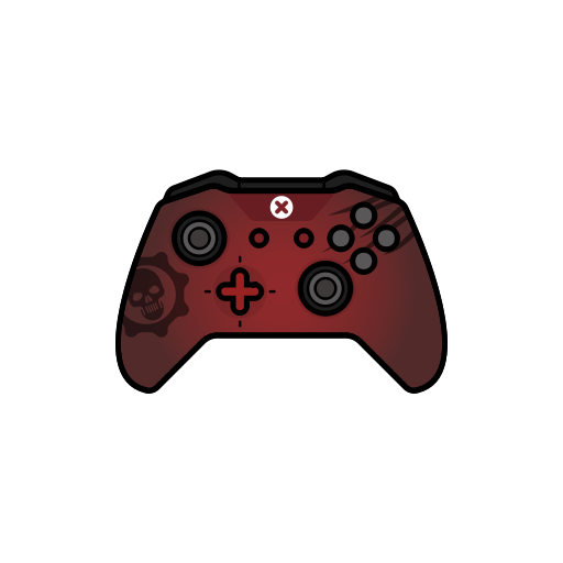 Controller, Gamer, Gear, Red, Xbox One Icon