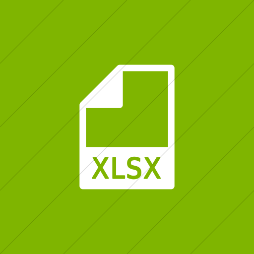 Flat Square White On Green Mime Types Document Xlsx Icon