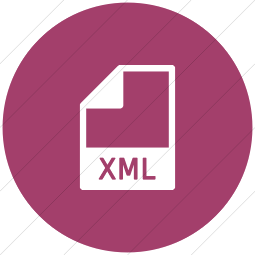 Flat Circle White On Pink Mime Types Document Xml Icon
