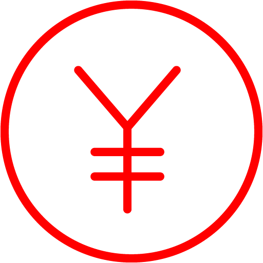 Red Japanese Yen Icon
