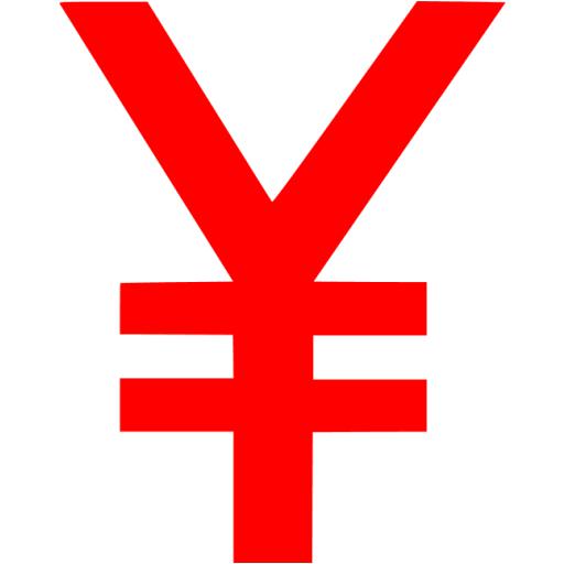 Red Japanese Yen Icon