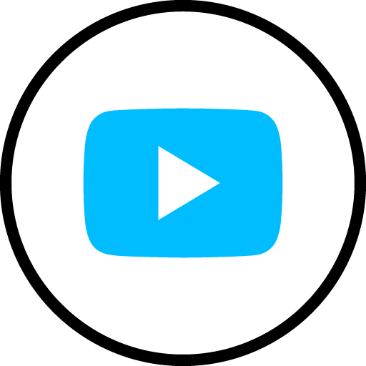 Youtube Play Free Social Media Blue Round Outline Icon Design