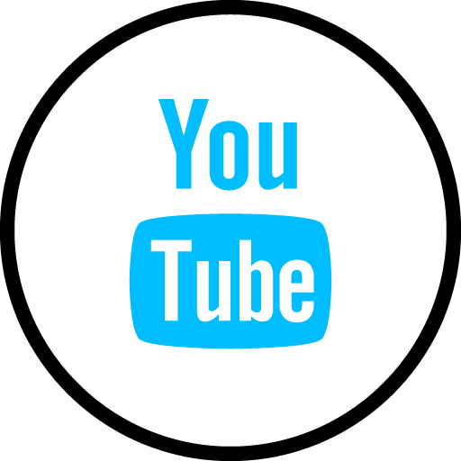 Youtube Free Social Media Blue Round Outline Icon Design