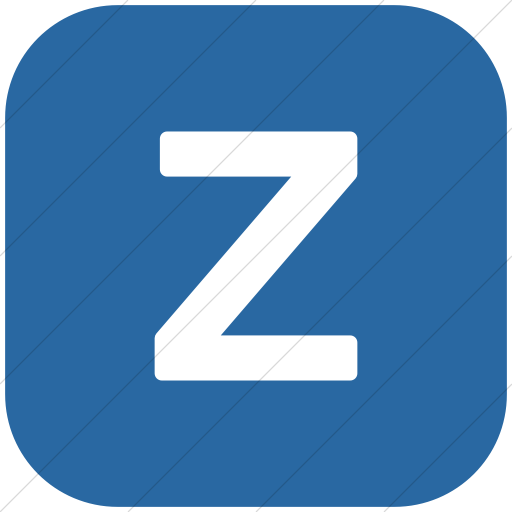 Flat Rounded Square White On Blue Alphanumerics