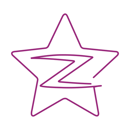 Purple Z Star Line Icon
