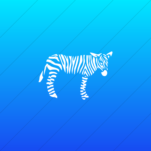 Flat Square White On Ios Blue Gradient Animals Zebra Icon