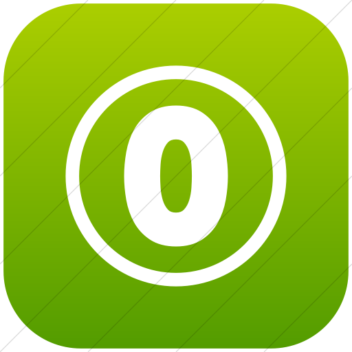 Flat Rounded Square White On Green Gradient Encircled