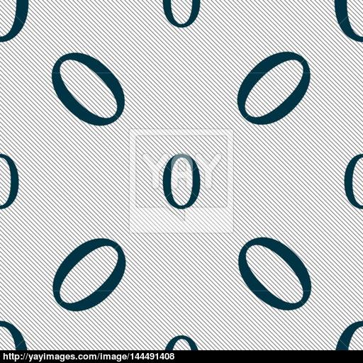 Number Zero Icon Sign Seamless Pattern With Geometric Texture