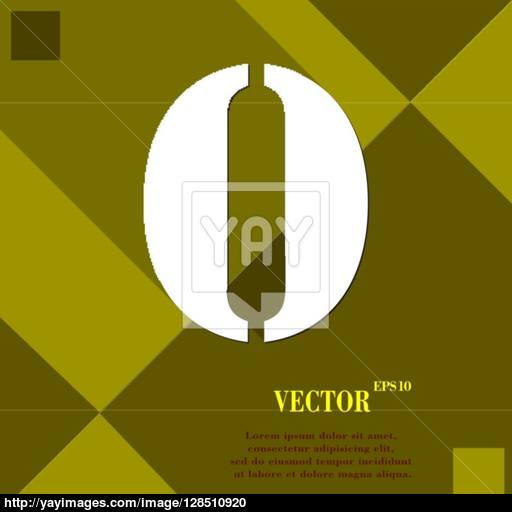 Number Zero Icon Symbol Flat Modern Web Design With Long Shadow
