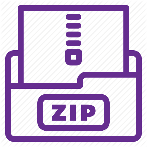 Archive File, Color, Type, Filled Outline, Flat Color, Zip