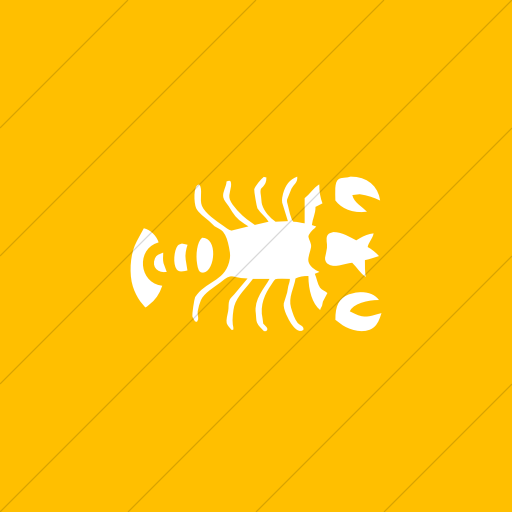 Flat Square White On Yellow Zodiac Cancer Icon