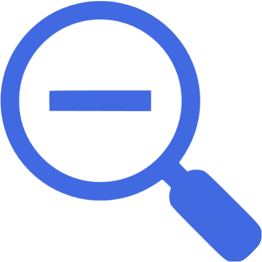 Royal Blue Zoom Out Icon