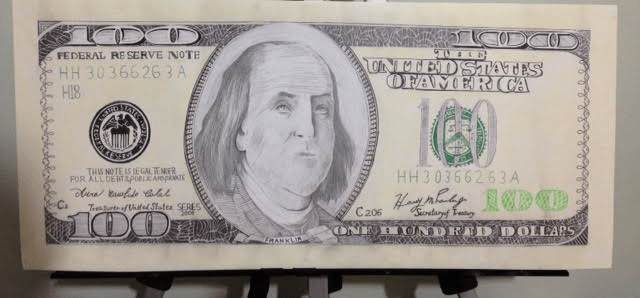 640x298 United States 100 Dollar Note Drawing By Louinakhash