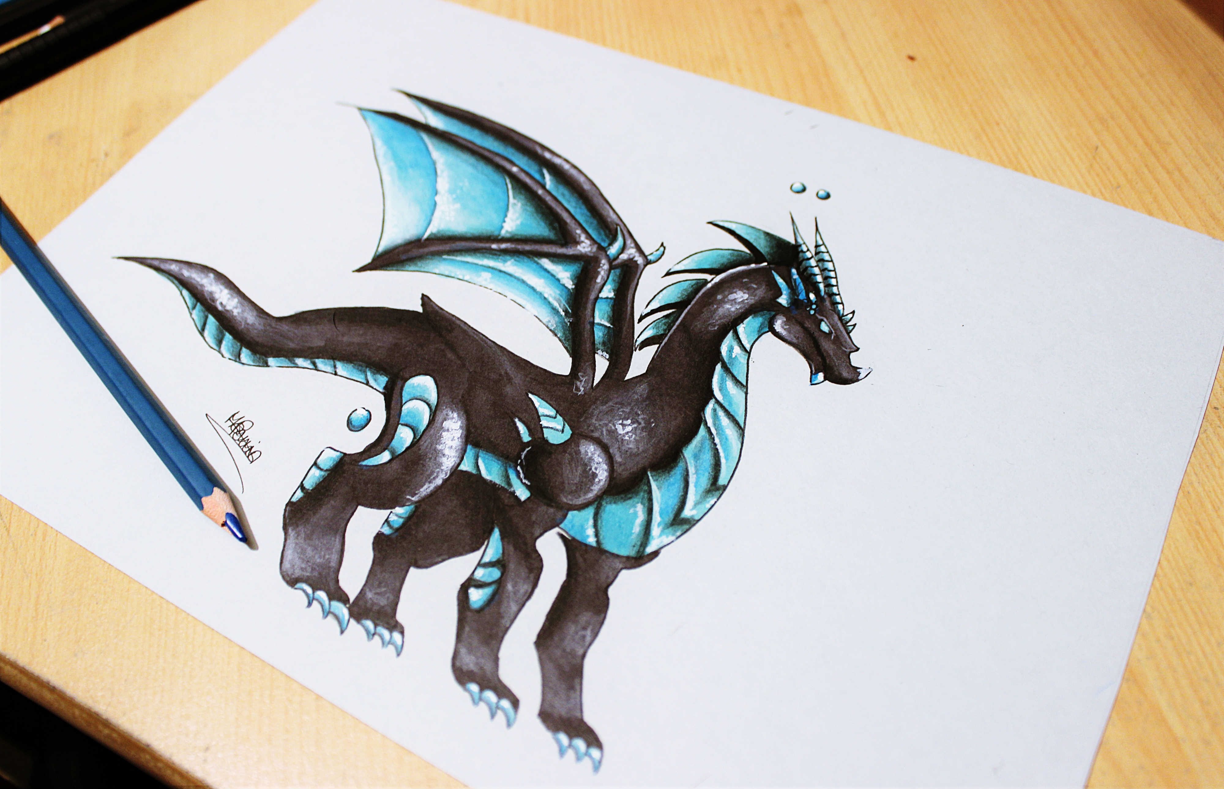 4000x2579 Speed Drawing Dragon Tesla ( Dragon City )