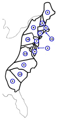 189x384 The Thirteen Colonies In North America