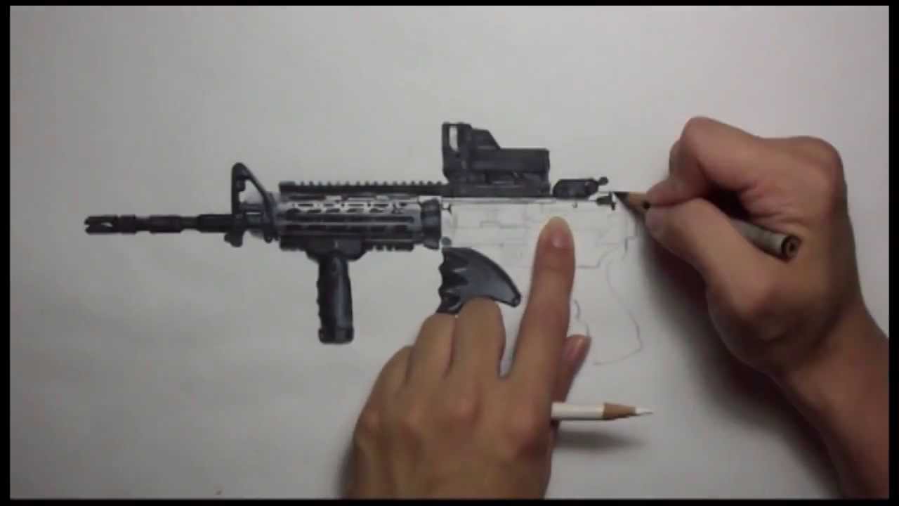 1280x720 Realistic Drawing Ar 15