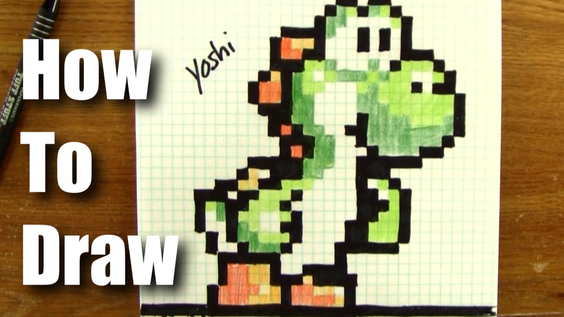 1920x1080 How To Draw Pixel Art Yoshi From Mario!