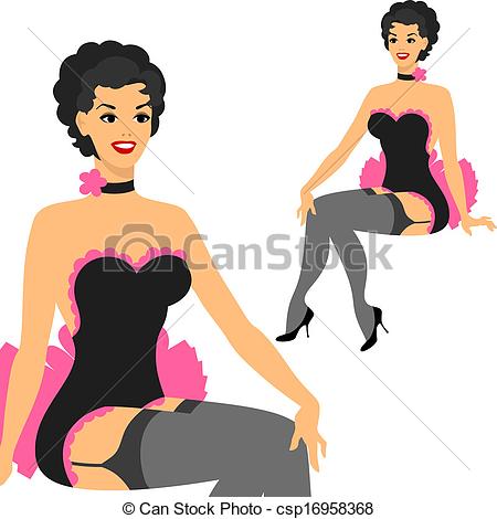 450x470 Beautiful Pin Up Girl 1950s Style. Clip Art Vector