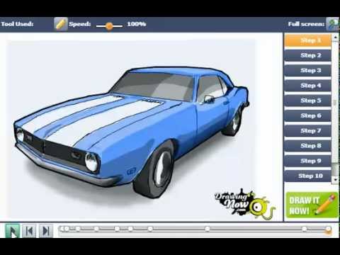 480x360 How To Draw Chevy Camaro Car